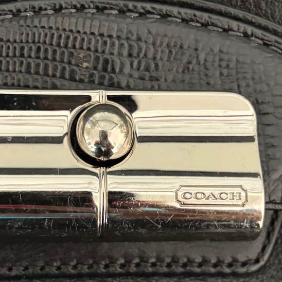 Coach "Kristen" Black Leather Crossbody Purse - Picture 2 of 7